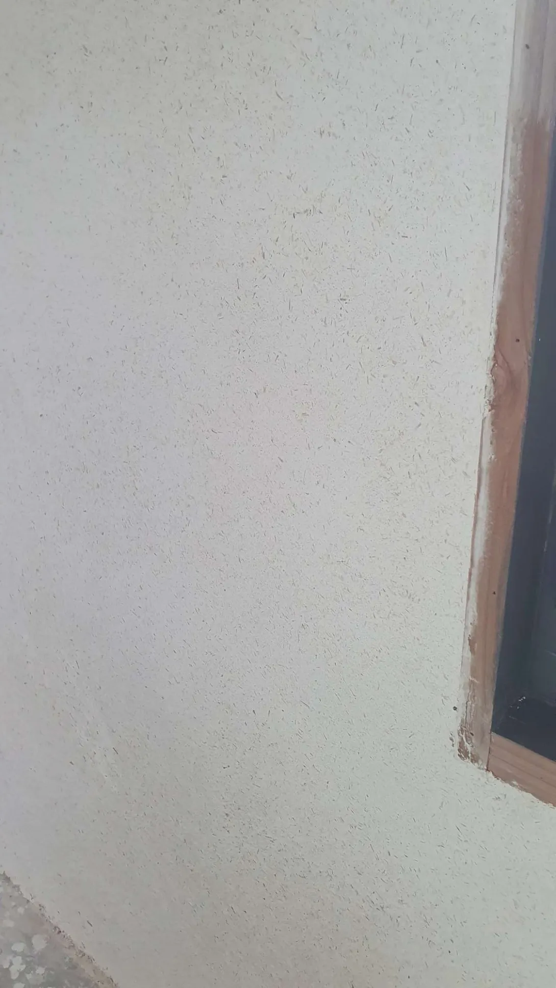 A l'intérieur, les murs en béton de chanvre sont revêtus d'un enduit chaux-chanvre