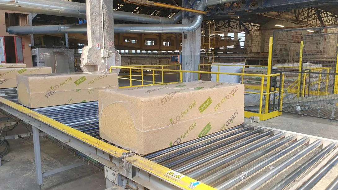 Usine Steico - Les panneaux isolants semi-rigides avant la mise en palettes