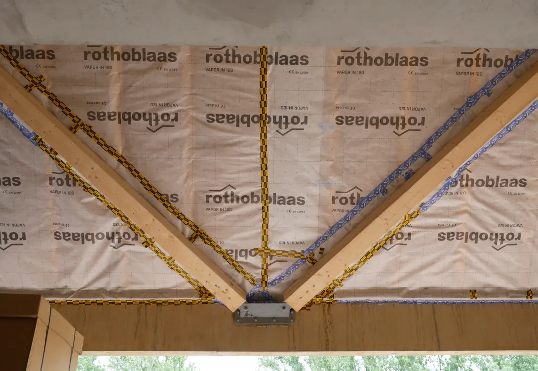 Détail de charpente d'une monopente