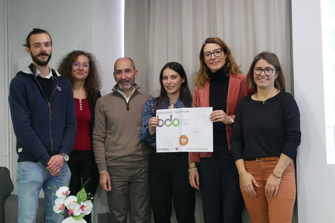 L'équipe projet 1 : Résidence Pelvoux à Colomiers (31) confirmée niveau bronze en phase conception