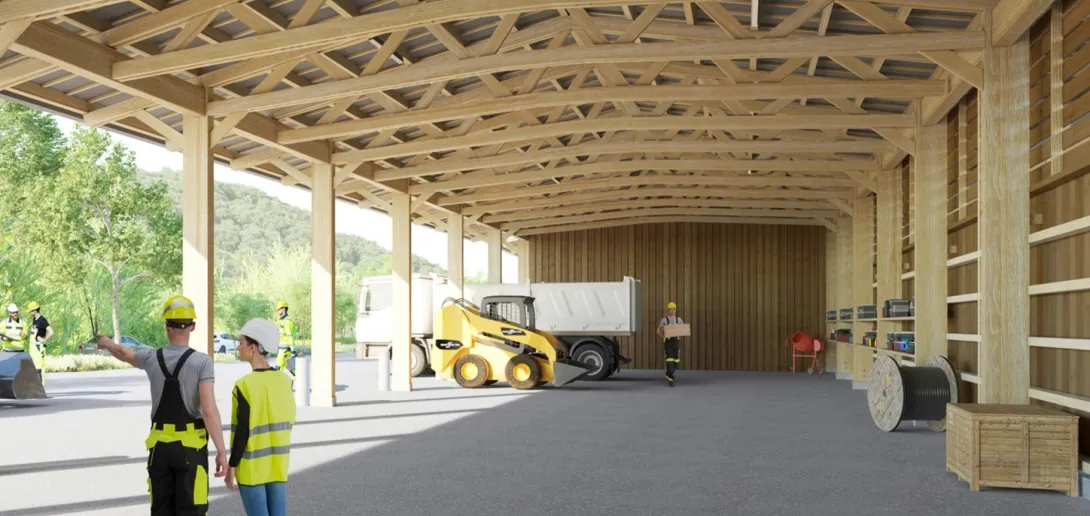 Coupe au niveau du auvent